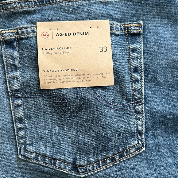 NWT AG Adriano Goldschmied Hailey Boyfriend Shorts 33 in 14 Years Foxtail - Picture 10 of 11